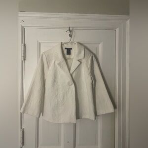 Willi Smith White Textured Blazer